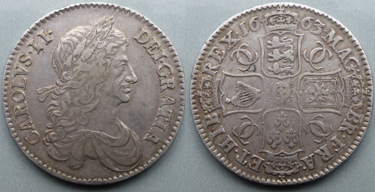 Charles II 1663 halfcrown